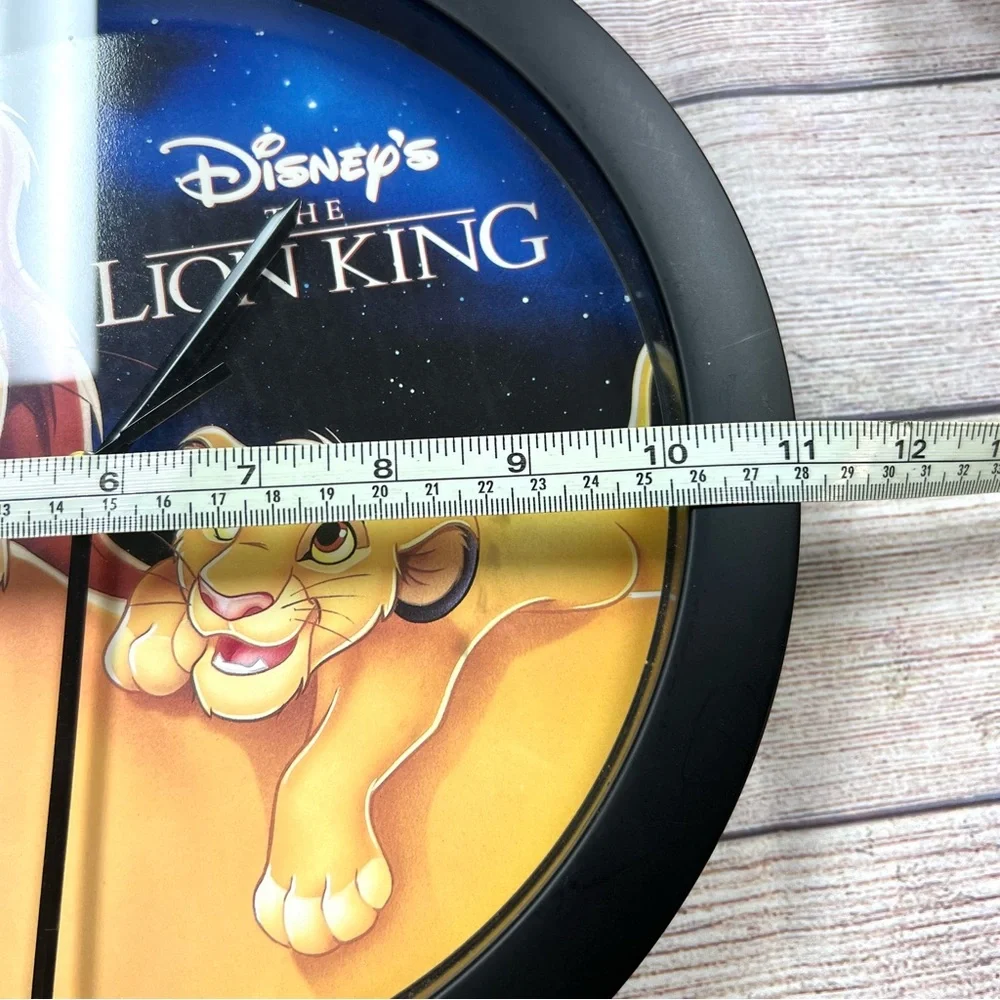 Disney The Lion King Clock Wall Round Black Framed Mufasa and Simba 11